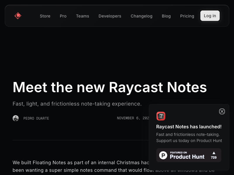 Raycast Notes